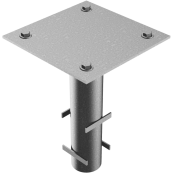 Ground socket with ground anchor plate for main support | Ground socketwith ground anchor plate formain support, for casting in concretehot-dip galvanized, including bolts M16